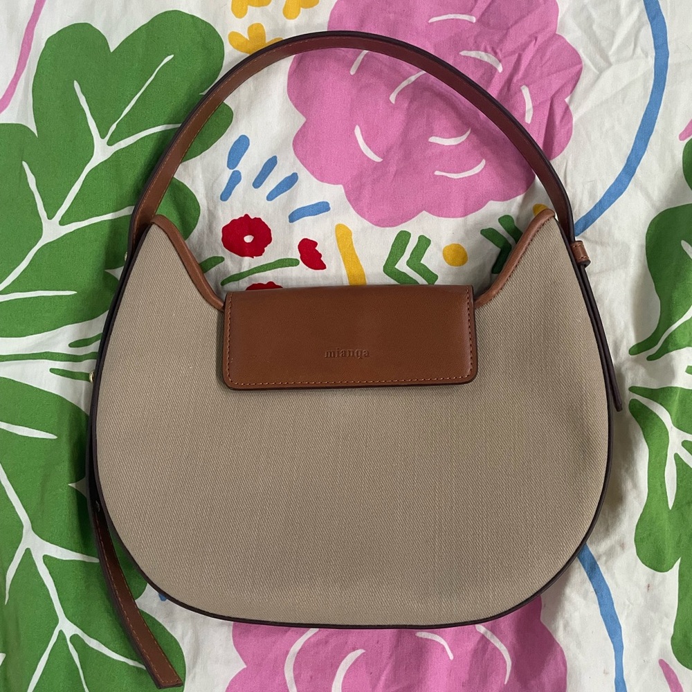 Mianqa Canvas and Apple Leather Moon Bag 🌙